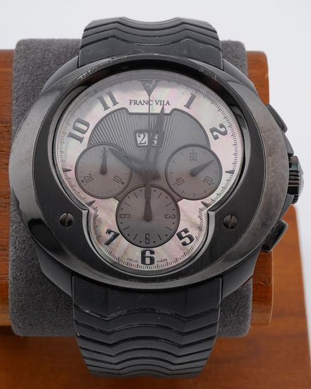 No Reserve - Franc Vila Cobra Chrono Grand Date L.E. 50MM Mother Of Pearl Dial Rubber Strap (FVA8CH)