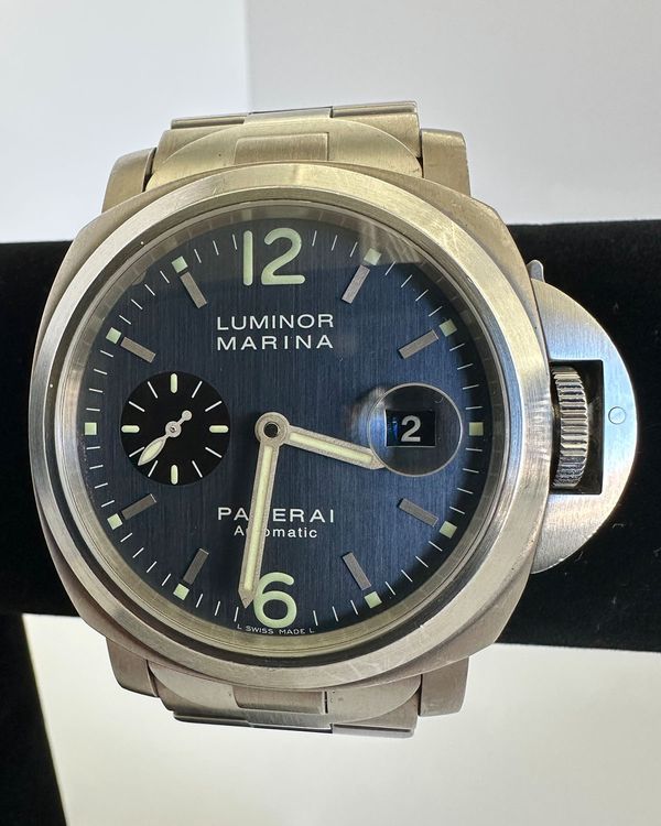 2003 Panerai Luminor Marina L.E. 44MM Anthracite Dial Titanium Bracelet (PAM00091)