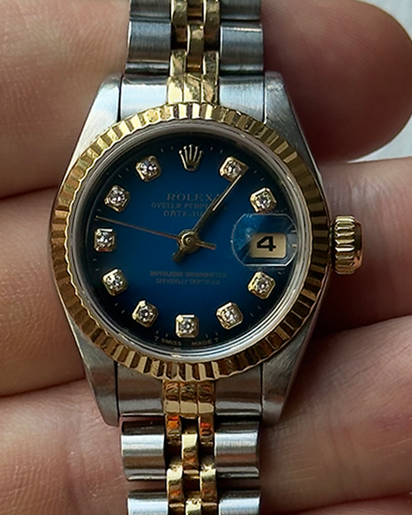 1996 Rolex Lady-Datejust 26MM Blue Dial Two-Tone Jubilee Bracelet (69173)