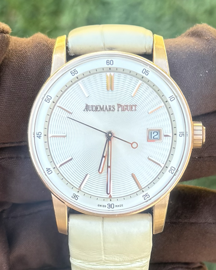 Audemars Piguet Code 11.59 38MM Beige Dial Leather Strap (77410OR.OO.A825CR.01)
