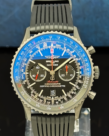 2016 Breitling Navitimer "Blacksteel" L.E. 46MM Black Dial Rubber Strap (MB012822)