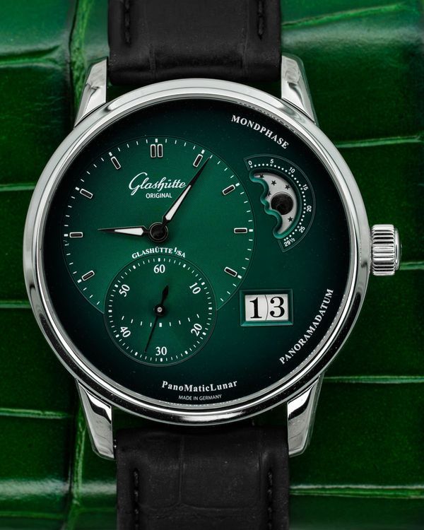 2024 Glashütte Original PanoMaticLunar 40MM Green Dial Leather Strap (1-90-02-13-32-62)