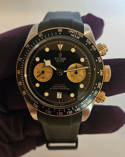 2020 Tudor Black Bay Chrono S&G 41MM Black Dial Rubber Strap (79363N)