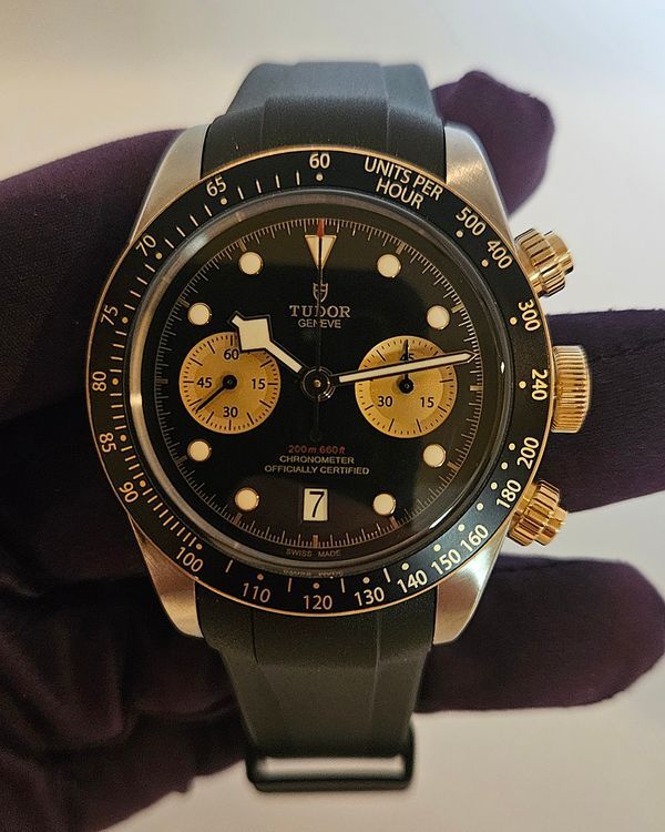 2020 Tudor Black Bay Chrono S&G 41MM Black Dial Leather Strap (79363N)