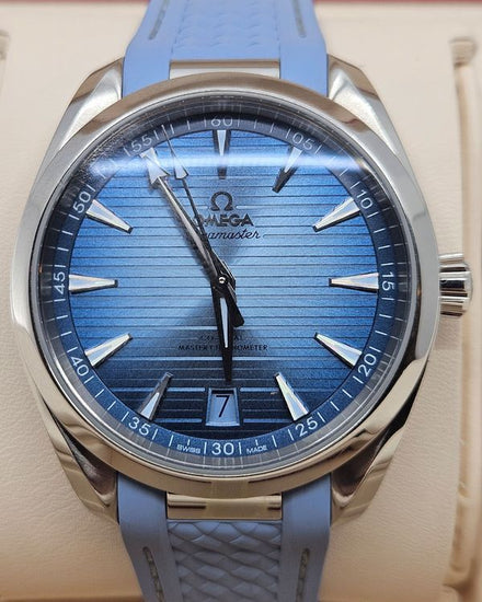 2023 Omega Seamaster Aqua Terra 41MM Blue "Summer" Dial Rubber Strap (220.12.41.21.03.008)