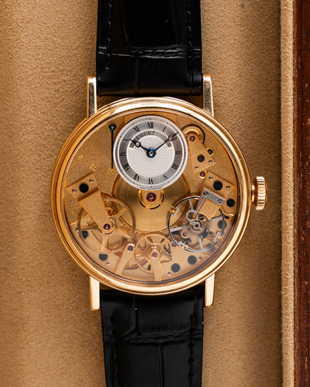 2014 Breguet Tradition 37MM Skeleton Dial Leather Strap (7027BA/11/9V6)