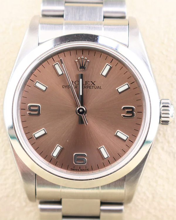 2002 (Y Serial) Rolex Oyster Perpetual 31MM Pink "Salmon" Dial Oyster Bracelet (77080)