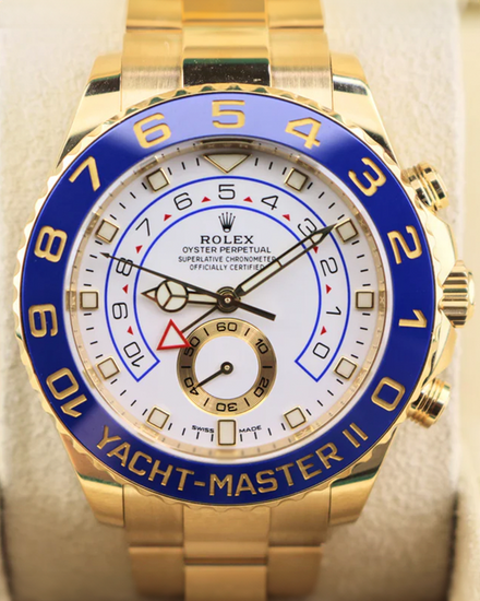 2022 Rolex Yacht-Master 44MM White Dial Yellow Gold Oyster Bracelet (116688)