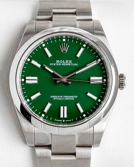2024 Rolex Oyster Perpetual 41MM Green Dial Oyster Bracelet (124300)