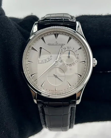 Jaeger-LeCoultre Master Ultra Thin Reserve de Marche 39MM Silver Dial Leather Strap (176.8.38.S)