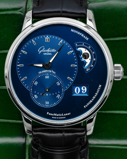 2025 Glashütte Original PanoMaticLunar 40MM Blue Dial Leather Strap (1-90-02-46-32-55)