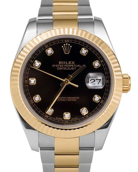2017 Rolex Datejust 41MM Black Dial Two-Tone Oyster Bracelet (126333)