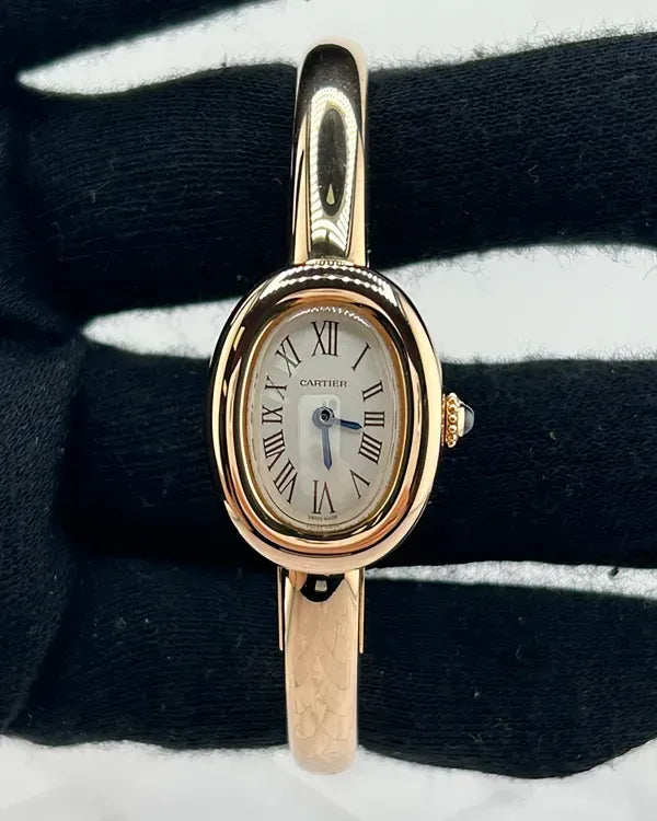 2025 Cartier Baignoire Mini 18.7MM Quartz Silver Dial Rose Gold Bracelet (WGBA0051)