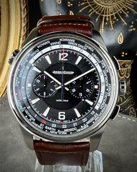 2019 Jaeger-LeCoultre Polaris World Time 44MM Black Dial Leather Strap (Q905T471)