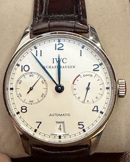 2008 IWC Portuguese Automatic Portugieser 7-Day Power Reserve Silver Dial Leather Strap (IW500107)