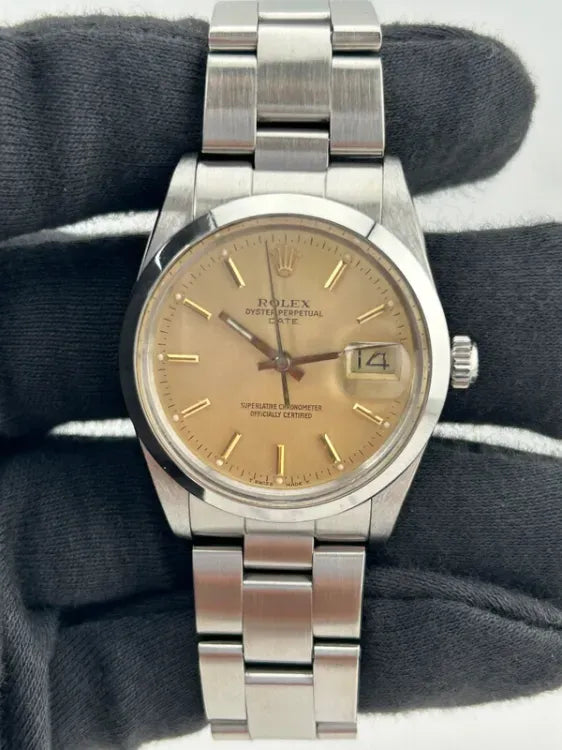 1988 Rolex Oyster Perpetual Date 34MM Champagne Dial Oyster Bracelet (15000)