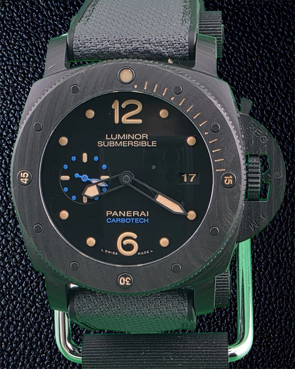 Panerai Submersible 1950 3 Days 47MM Black Dial Rubber Strap (PAM00616)