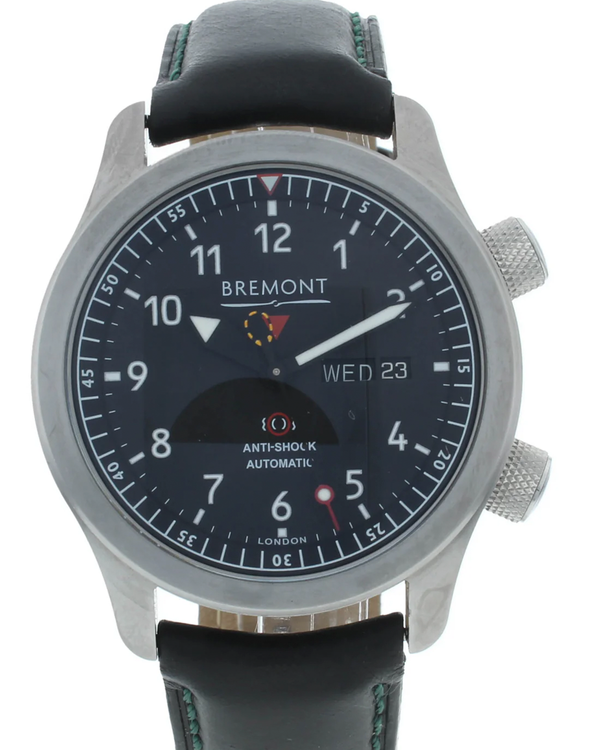 Bremont MB 43MM Black Dial Leather Strap (MBII-BK-GN-S)