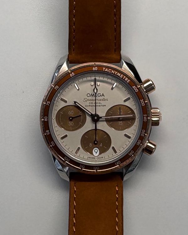 No Reserve - 2022 Omega Speedmaster 38MM Brown Dial Leather Strap (324.23.38.50.02.002)