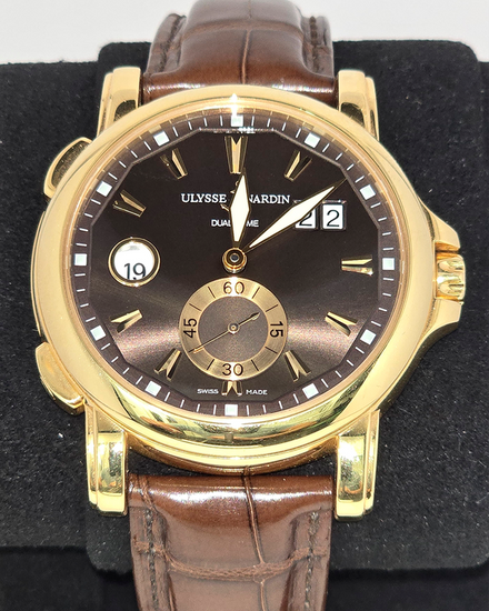 2015 Ulysse Nardin Dual Time 42MM Chocolate Dial Leather Strap (246-55)