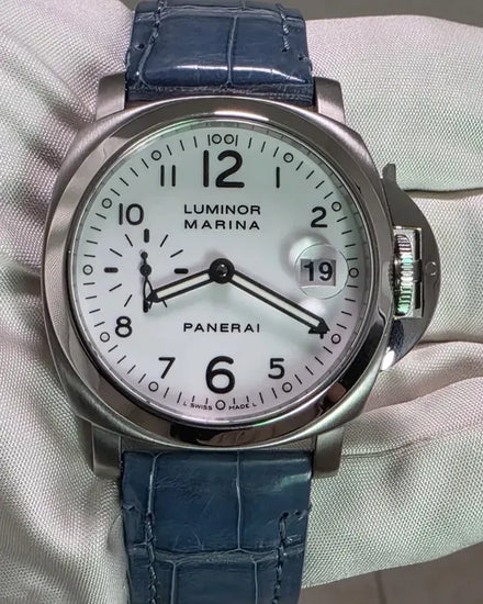 2003 Panerai Luminor Marina 40MM White Dial Leather Strap (PAM00049)