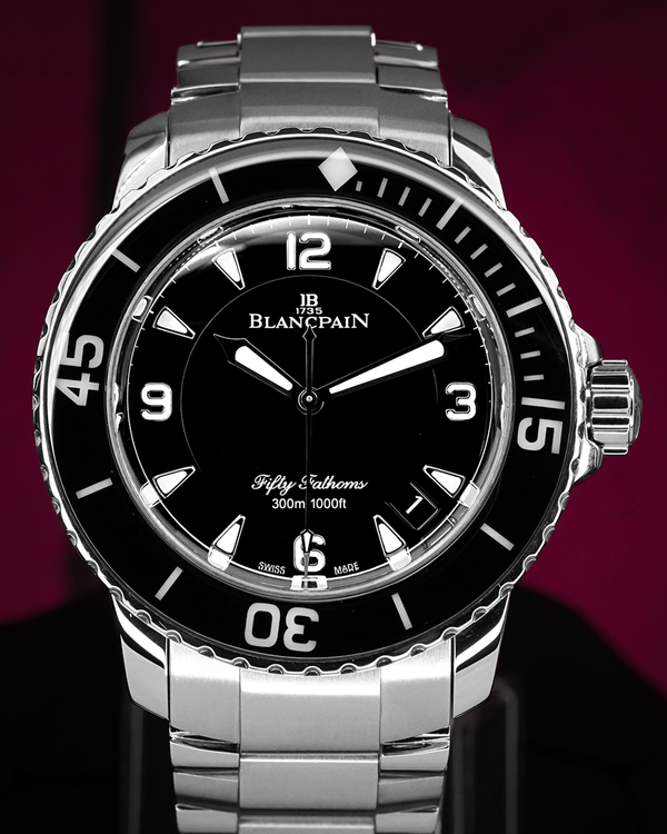 2021 Blancpain Fifty Fathoms 45MM Black Dial Steel Bracelet (5015-1130-71S)
