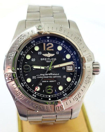 Breitling Superocean Steelfish 44MM Black Dial Steel Bracelet (A17390)