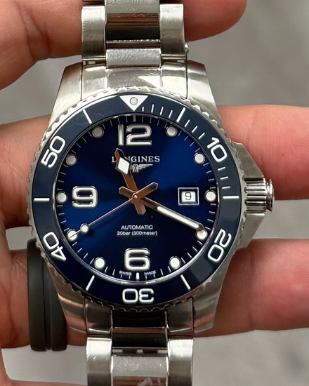 No Reserve - 2022 Longines HydroConquest 43MM Blue Dial Steel Bracelet (L3.782.4.96.6)