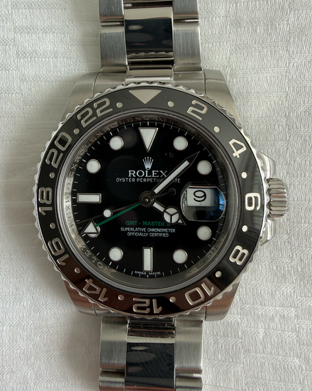 No Reserve - Rolex GMT-Master II 40MM Black Dial Oyster Bracelet (116710)