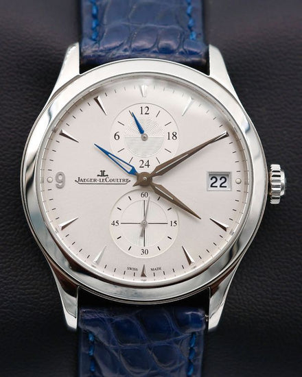 No Reserve - 2012 Jaeger-LeCoultre Master Hometime 40MM Silver Dial Leather Strap (Q1628430)