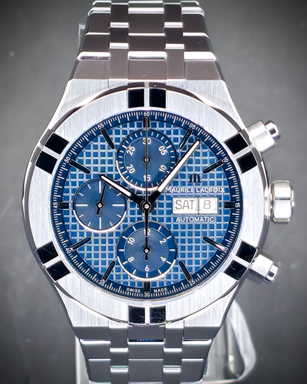 No Reserve - Maurice Lacroix Aikon 44MM Blue Dial Steel Bracelet (AI6038-SS002-430-1)