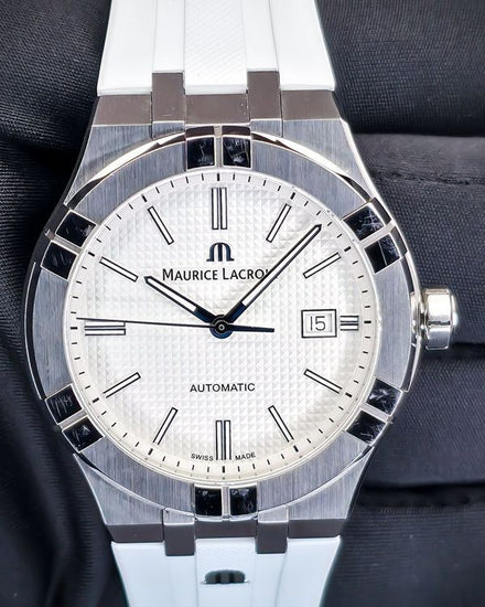 No Reserve - Maurice Lacroix Aikon Automatic 42MM Silver Dial Rubber Strap (AI6008-SS000-130-2)