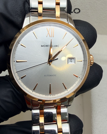 Montblanc Tradition 39MM Silver Dial Two-Tone Steel Bracelet (111625)