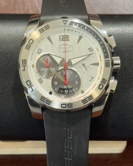 Parmigiani Fleurier Pershing Chronograph 42MM Silver Dial Rubber Strap (PFC528-0010100)