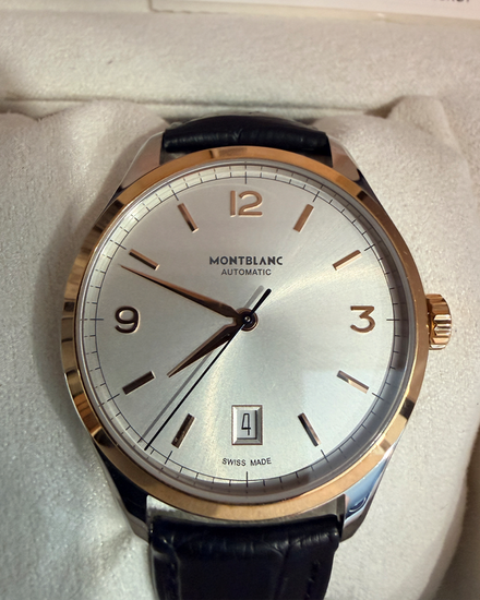 Montblanc Heritage 40MM Silver Dial Leather Strap (112521)