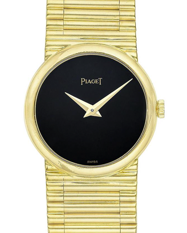 Piaget Vintage Ultra Thin 24MM Black Dial Yellow Gold Bracelet (922 G1)