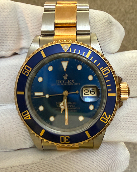 1993 Rolex Submariner Date "Bluesy" 40MM Blue Dial Two-Tone Oyster Bracelet (16613)