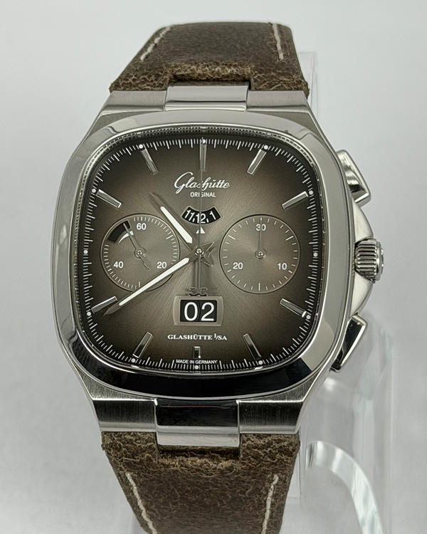 2020 Glashütte Original Seventies Panorama Date L.E. 40MM Grey Dial Leather Strap (1-37-02-05-02-35)