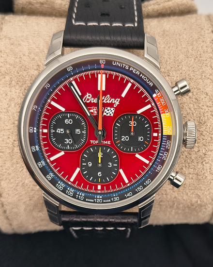 Breitling Top Time B01 "Chevrolet Corvette" 41MM Red Dial Leather Strap (AB01761A1K1X1)