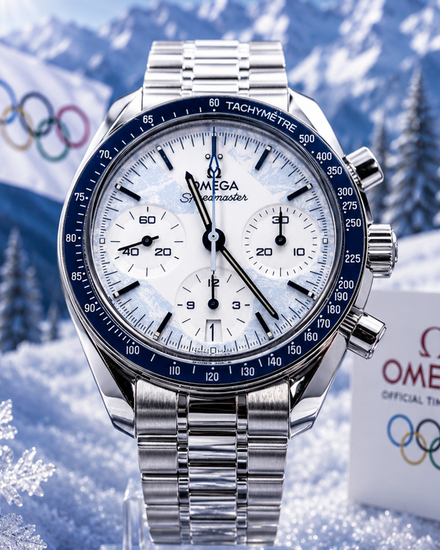 2026 Omega Speedmaster 38' "Milano Cortina 2026" 38MM White Dial Steel Bracelet (522.30.38.50.04.001)