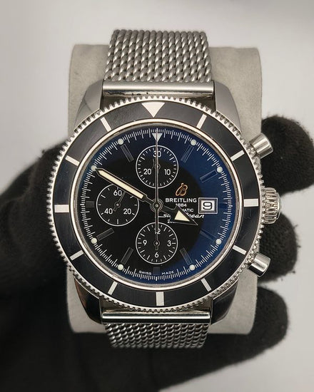 Breitling Superocean Heritage Chronograph 46MM Black Dial Steel Brecelet (A13320)