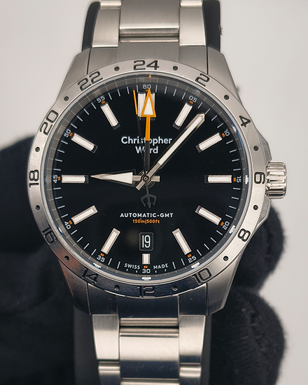 2024 Christopher Ward C63 Sealander GMT 39MM Black Dial Steel Bracelet (N63-39AGM3-S00K0)