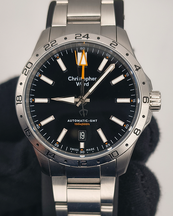 2024 Christopher Ward C63 Sealander GMT 39MM Black Dial Steel Bracelet (N63-39AGM3-S00K0)