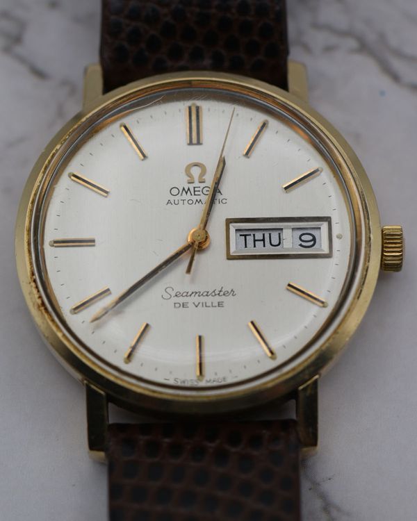 Omega Seamaster DeVille 34.5MM Silver Dial Aftermarket Leather Strap (C6864)