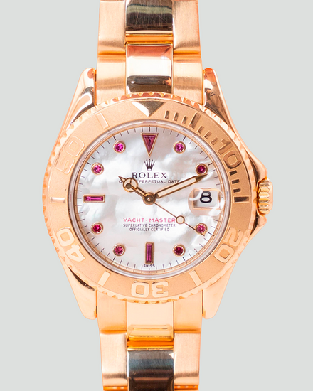 2026 Rolex Yacht-Master 35MM Mother of Pearl Dial Yellow Gold Oyster Bracelet (68628)