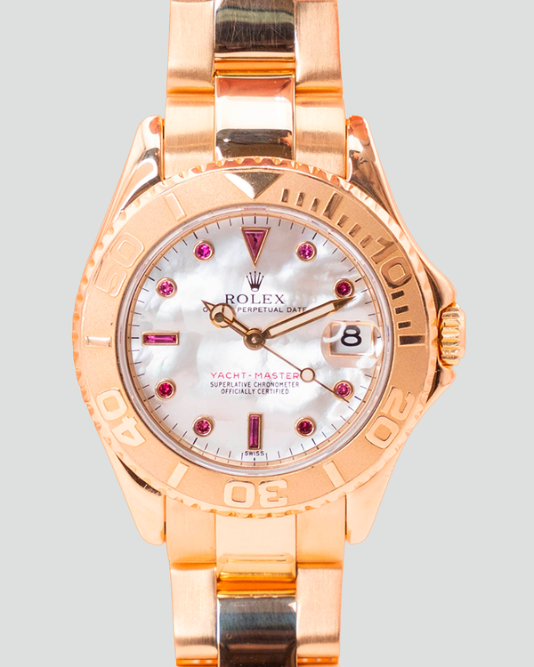 2026 Rolex Yacht-Master 35MM Mother of Pearl Dial Yellow Gold Oyster Bracelet (68628)