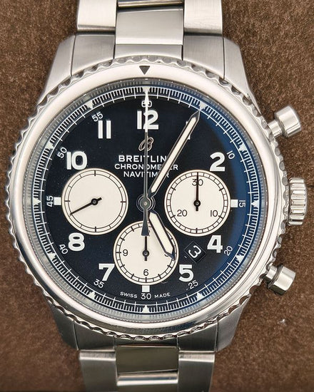 Breitling B-1 Chronograph 43MM Black Dial Steel Bracelet (AB0117)