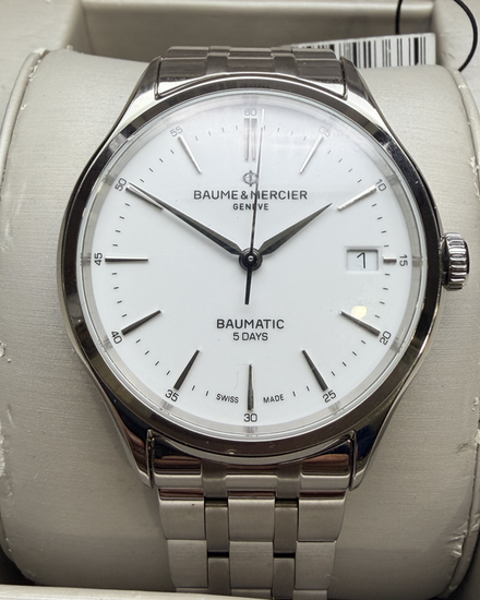 Baume & Mercier Clifton 40MM White Dial Steel Bracelet (M0A10400)