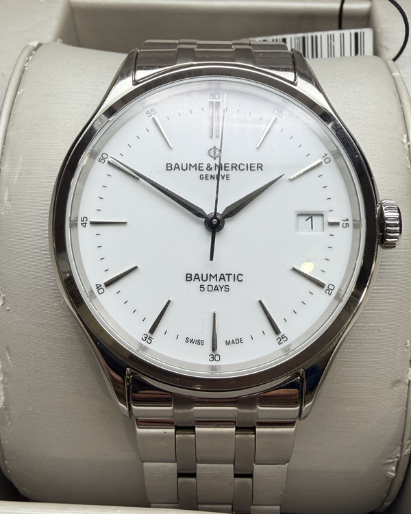 Baume & Mercier Clifton 40MM White Dial Steel Bracelet (M0A10400)