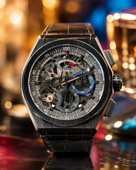 No Reserve - Zenith Defy El Primero 44MM Skeleton Dial Leather Strap (49.9000.9004/78.M9000)